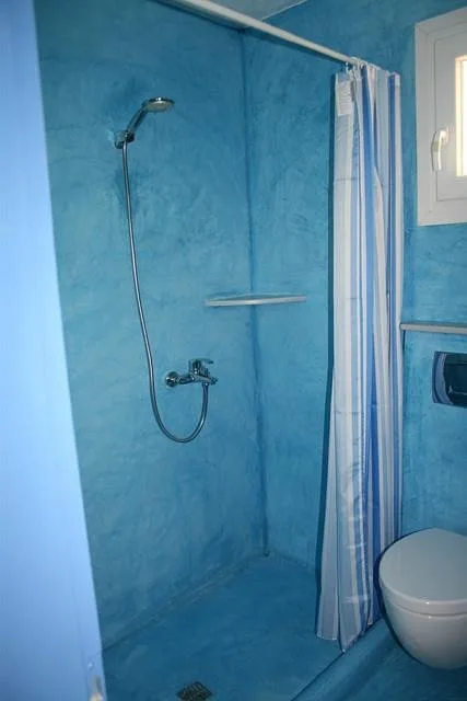 Shower room in island blue