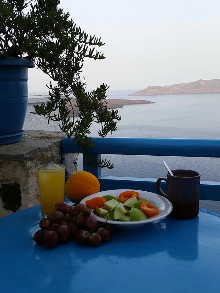 Breakfast tray served on the terrace