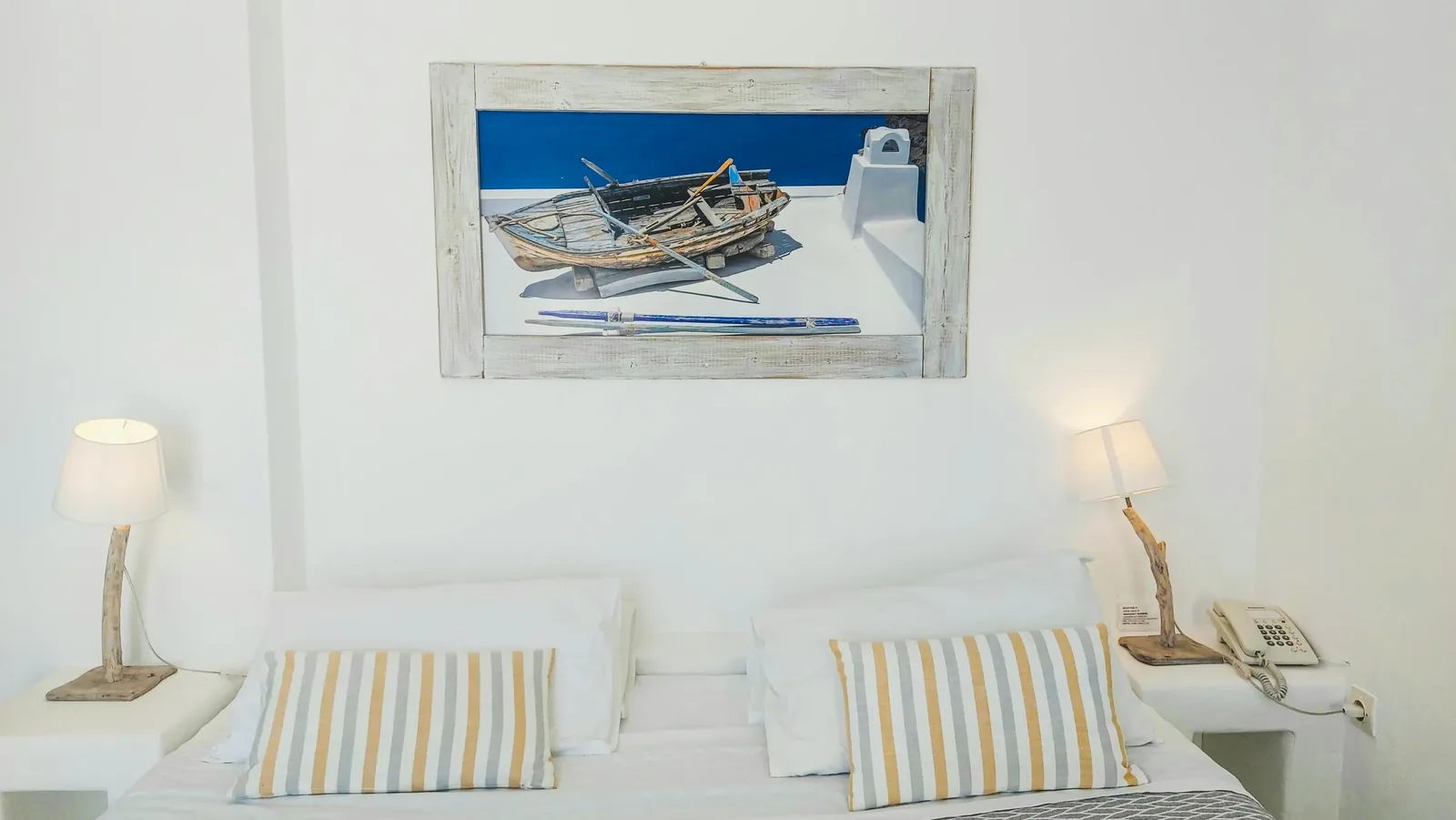 Bright whitewashed bedroom